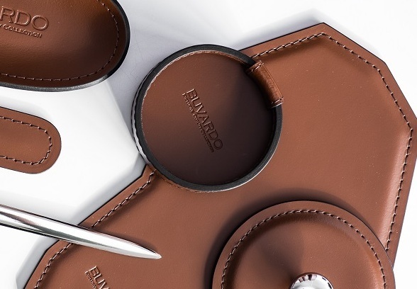 Настольный набор руководителя из кожи цвет орех набор настольный офисный орех